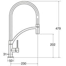 cda-brushed-steel-white-pullout-spout-single-lever-kitchen-sink-mixer-tap-tv14wh-