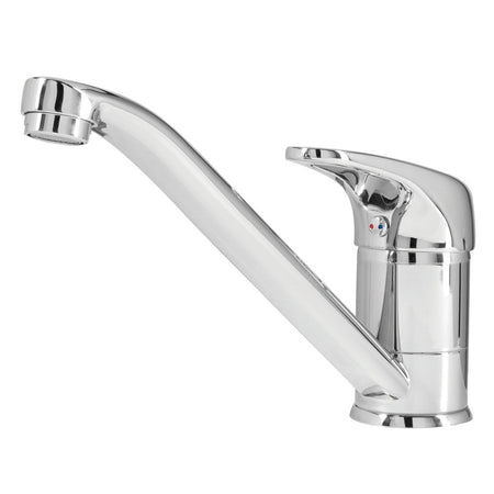 Chrome kitchen sink mixer with pull-out spray head