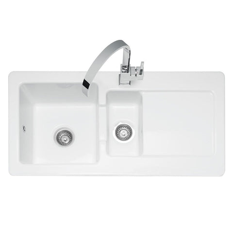 Caple Foxboro 150 1.5 Bowl White Ceramic Kitchen Sink FOX150
