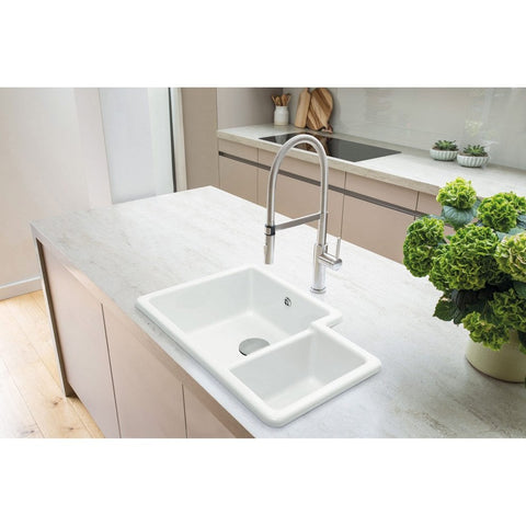Caple Paladin 760 1.5 Bowl White Ceramic Kitchen Sink RH PAL760