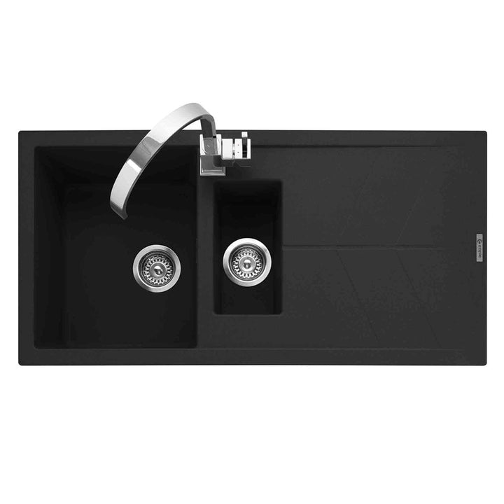 caple-sotera-150-15-bowl-anthracite-black-granite-kitchen-sink--waste-