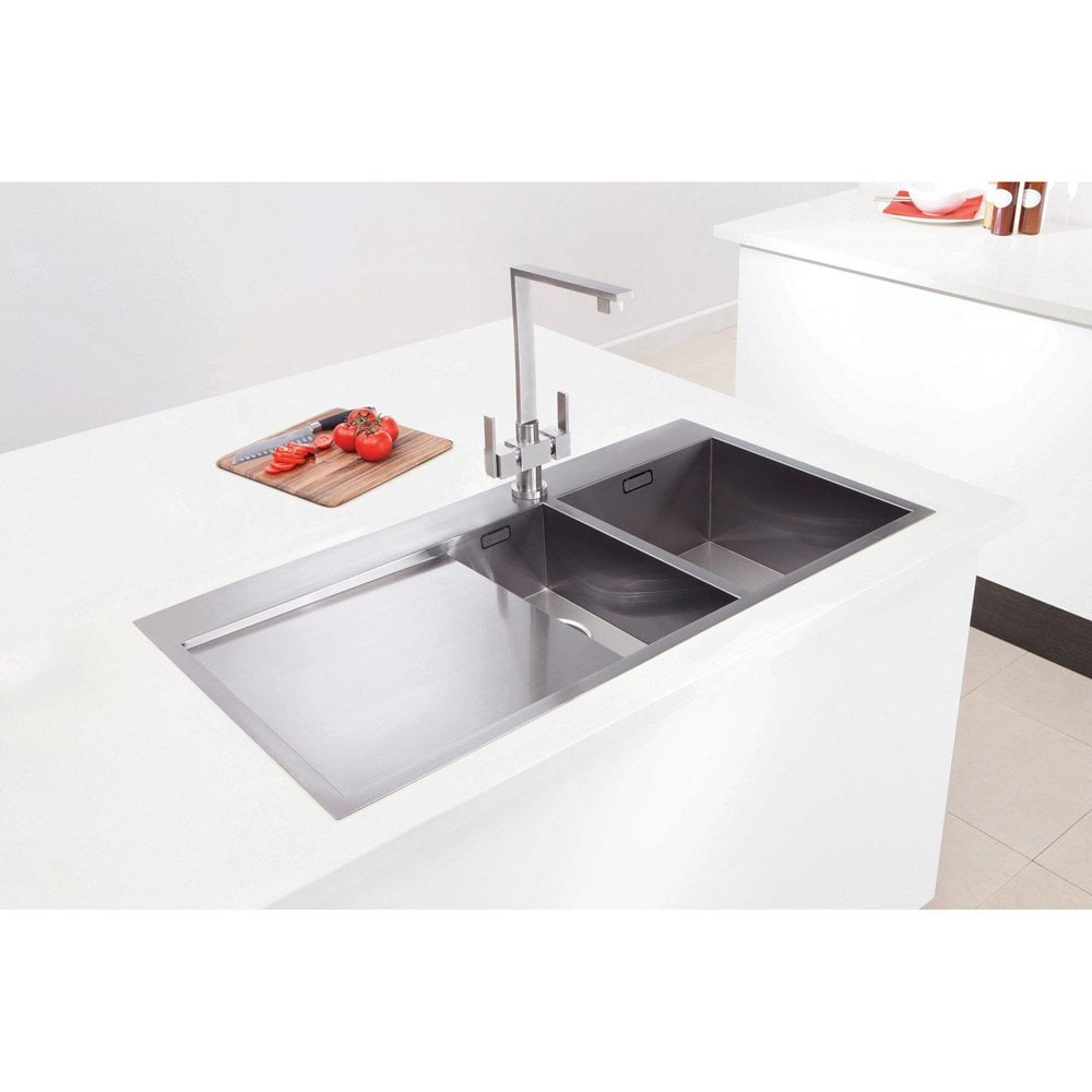 Caple Robo Dual Lever Brushed Stainless Steel Kitchen Sink Mixer Tap ROB3/SS