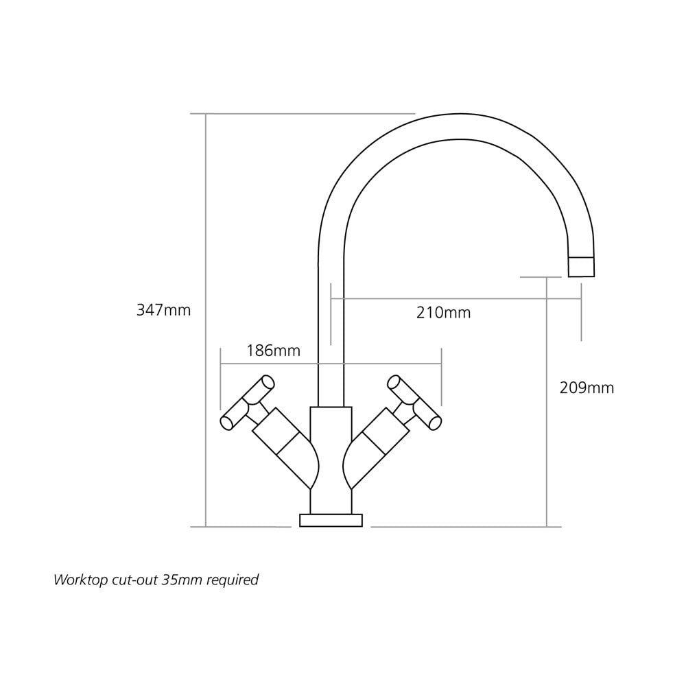 Caple Kontro Chrome Twin Handle Kitchen Sink Mixer Tap KON3/CH