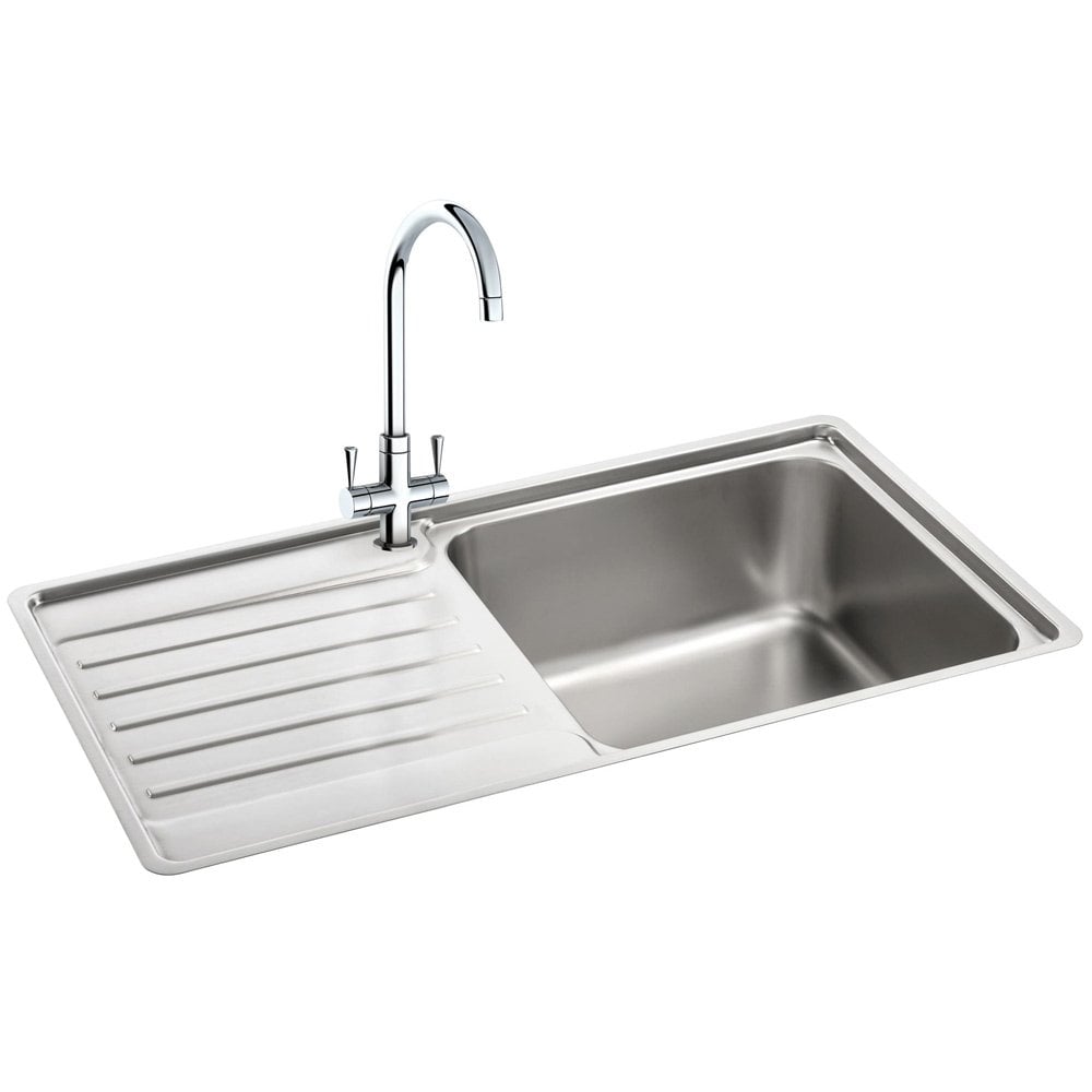 Carron Phoenix Atoll 90 1.0 Bowl Stainless Steel Brushed Inset Sink & Waste LHD