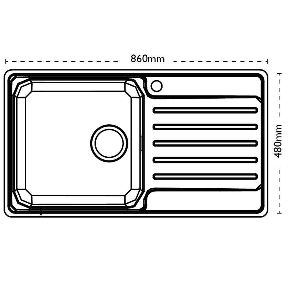 Carron Phoenix Atoll 90 1.0 Bowl Stainless Steel Brushed Inset Sink & Waste RHD
