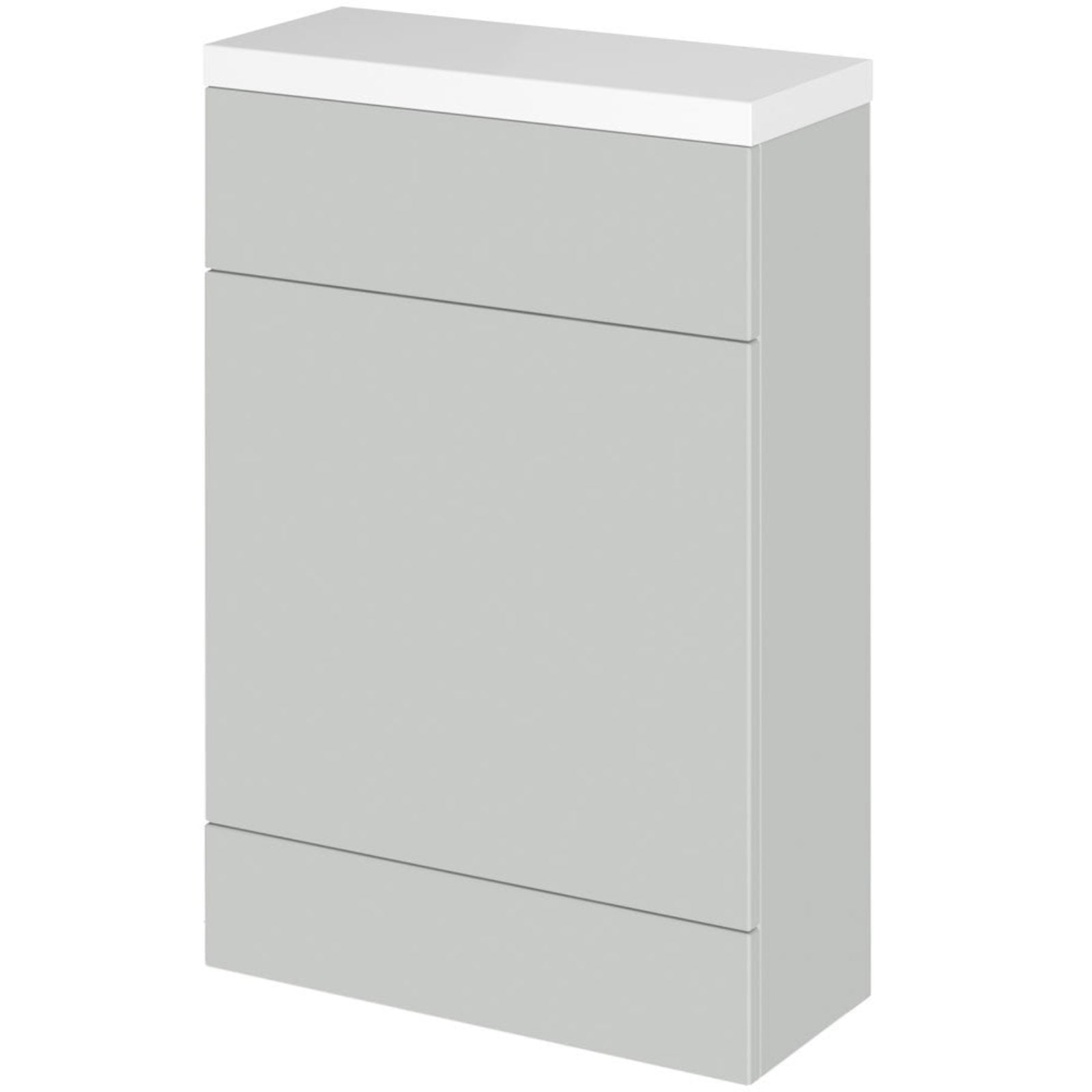 Hudson Reed Fusion Gloss Grey Mist 600mm Back to Wall Compact WC Toilet Unit & Top - CBI419