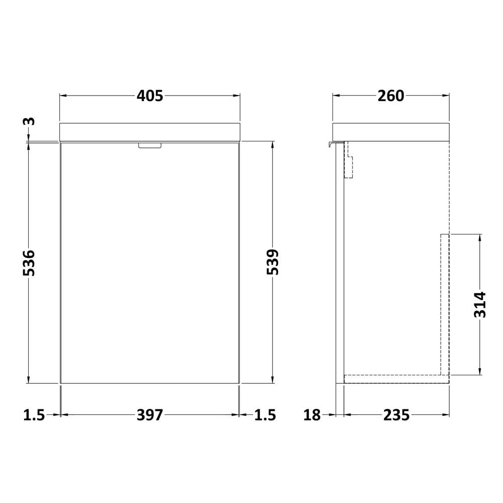Hudson Reed Fusion 400mm Wall Hung Single Door Vanity Unit and Basin