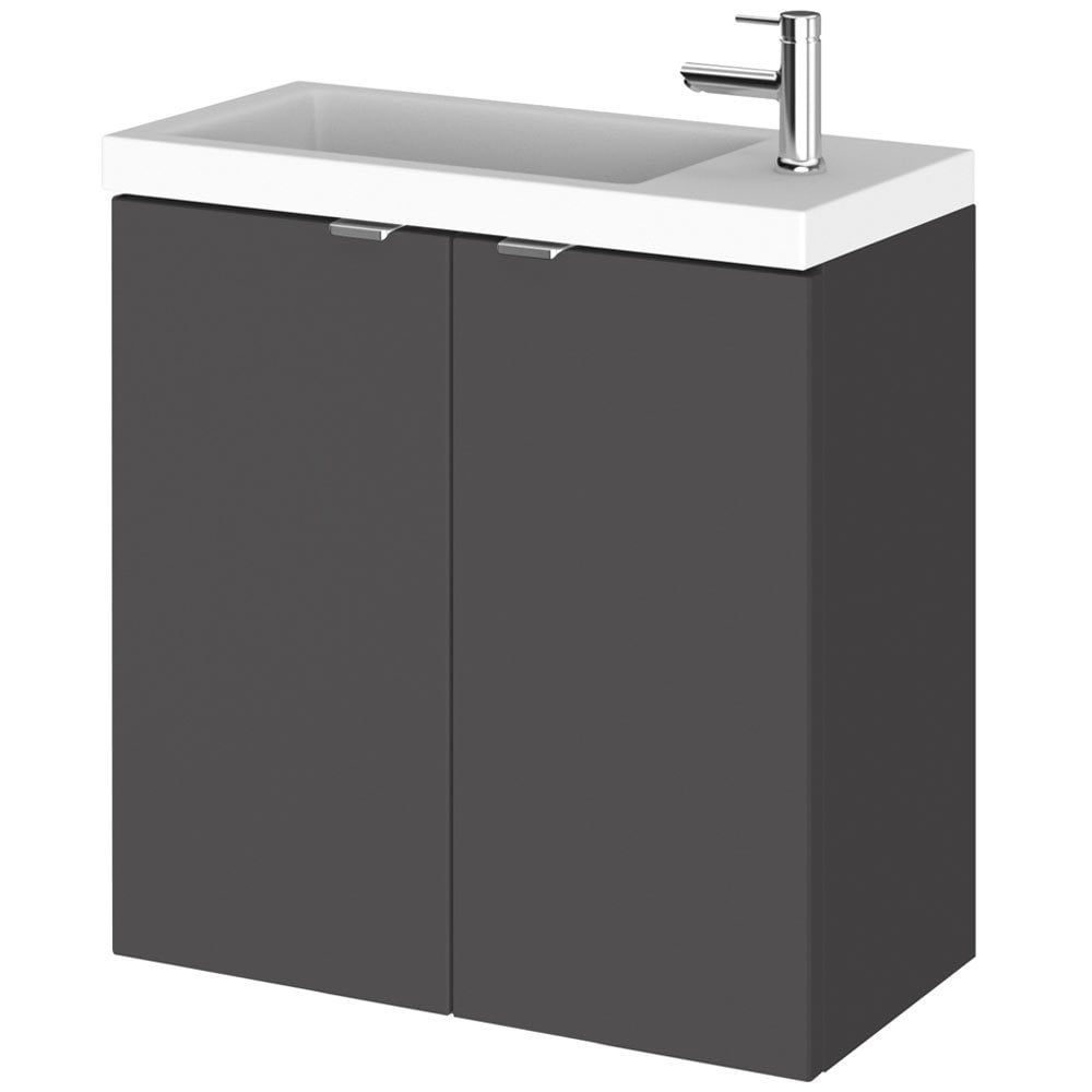 Hudson Reed Fusion 500mm Wall Hung 2-Door Vanity Unit and Basin
