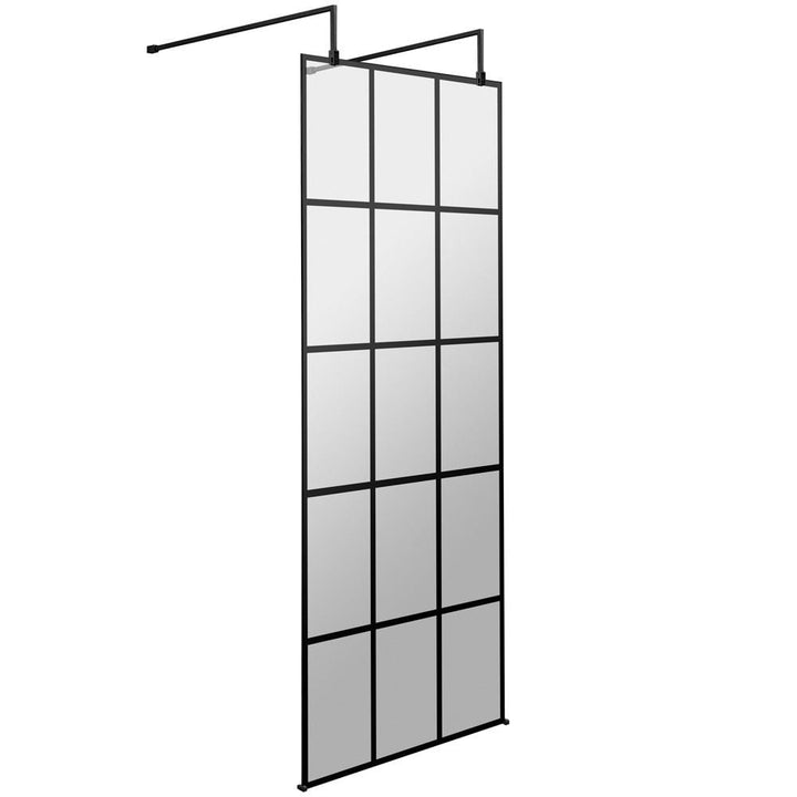 hudson-reed-black-frame-wetroom-shower-screen-with-support-arm--feet-700x1950x8mm---bfaf070-