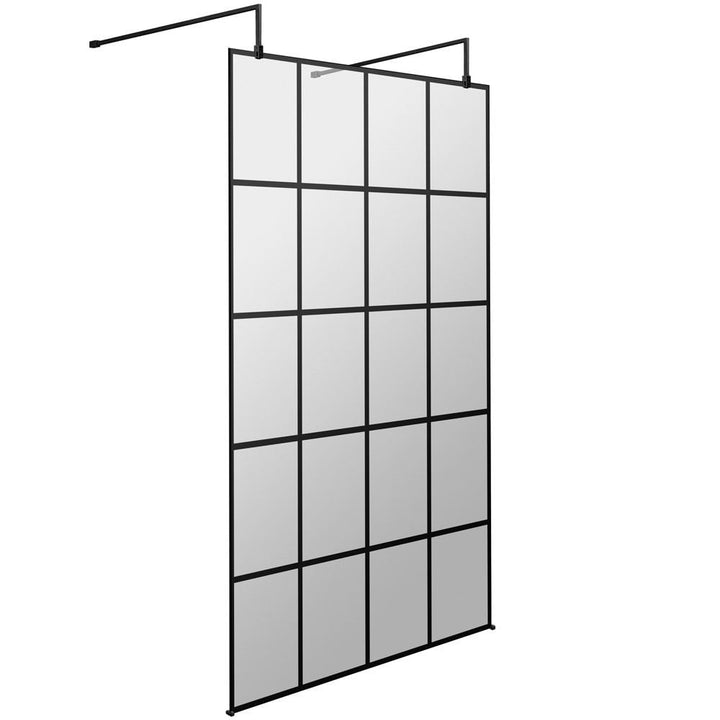 hudson-reed-black-frame-wetroom-shower-screen-with-support-arm--feet-1000x1950x8mm---bfaf10-