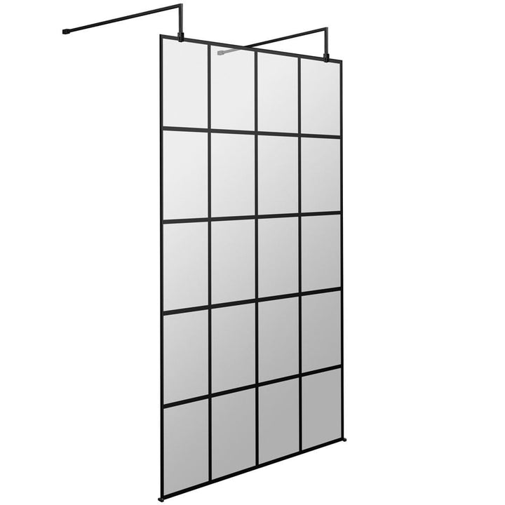 hudson-reed-black-frame-wetroom-shower-screen-with-support-arm--feet-1200x1950x8mm---bfaf12-