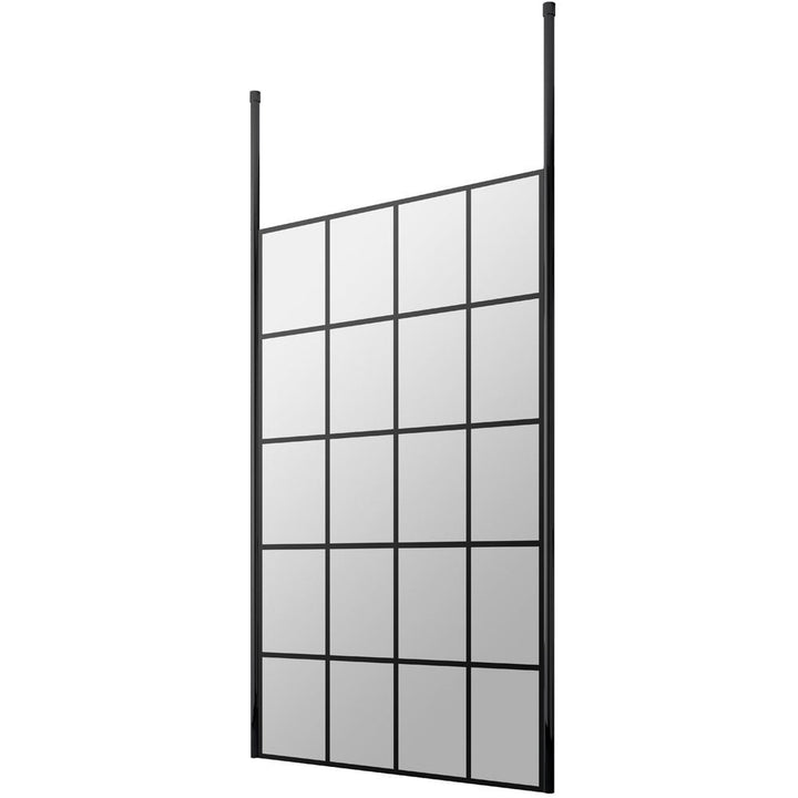 hudson-reed-black-frame-wetroom-shower-screen--ceiling-posts-1100x1950x8mm---bfcp11-