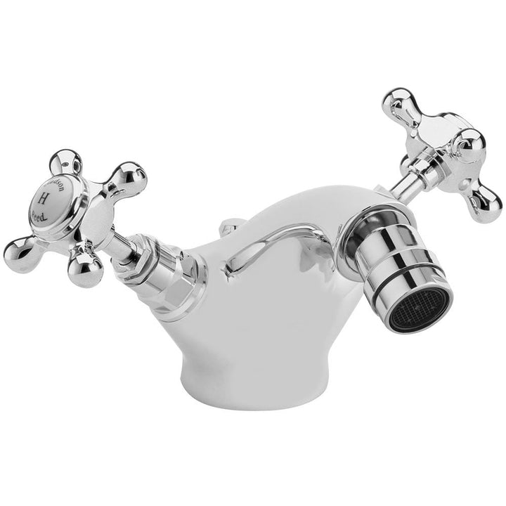 hudson-reed-topaz-white-twin-cross-hnadle-bidet-mixer-tap-with-waste---bc306hx-