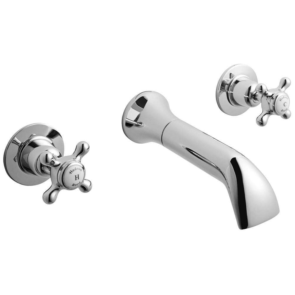 Hudson Reed Topaz White Crosshead Dome Collar Basin Mixer Tap - BC317DX