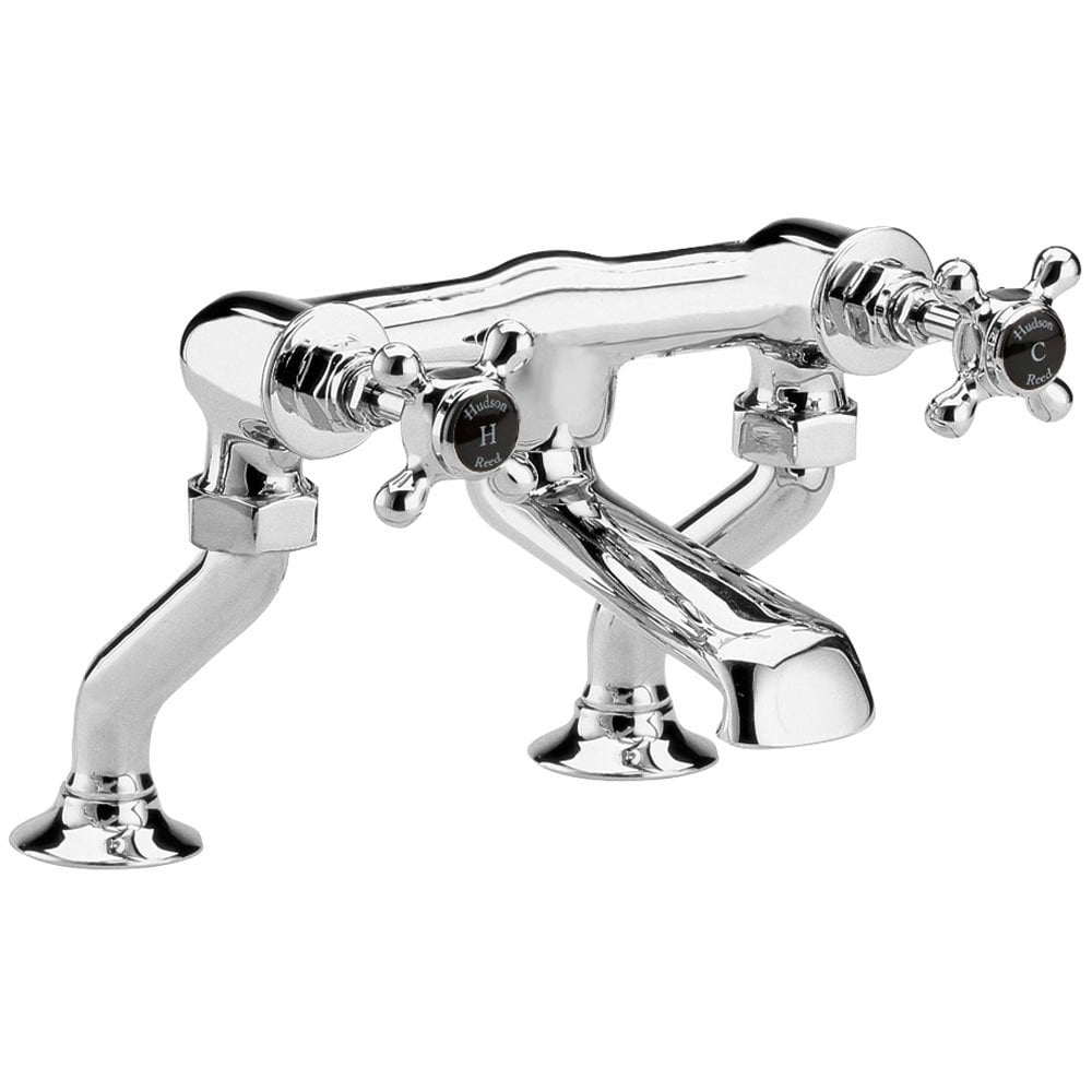 Hudson Reed Topaz Black Cross Handle Deck Mounted Bath Filler Tap - BC403HX