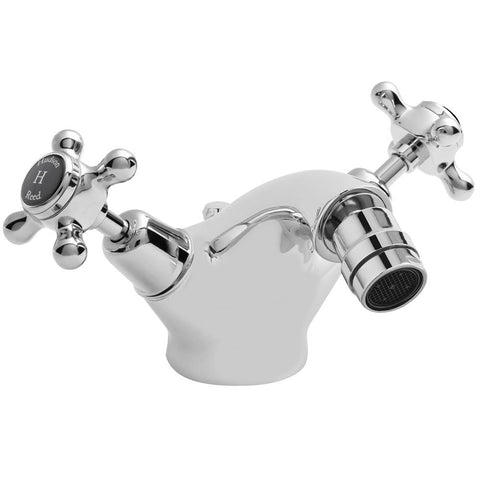 Hudson Reed Topaz Black Twin Cross Hnadle Bidet Mixer Tap With Waste - BC406DX