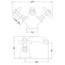 hudson-reed-topaz-black-twin-cross-hnadle-bidet-mixer-tap-with-waste---bc406hx-
