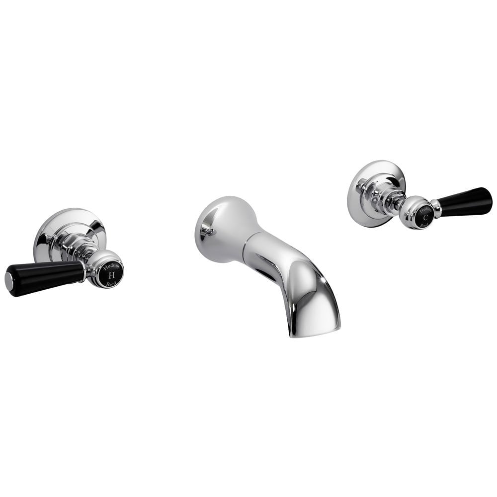 Hudson Reed Topaz Black Lever Dome Collar Basin Mixer Tap - BC417DL