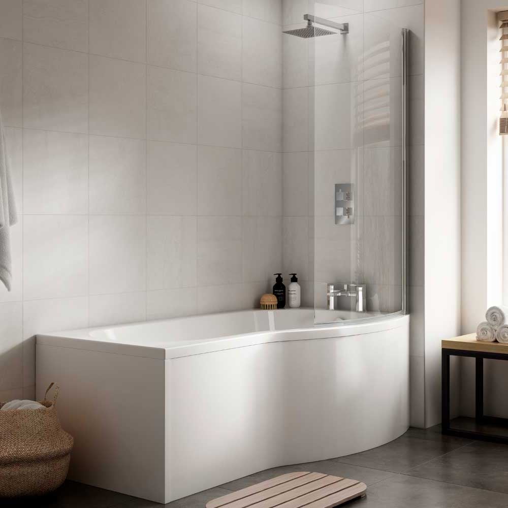 Nuie Curved B Shaped Single Ended Bath RH 1500x900x740