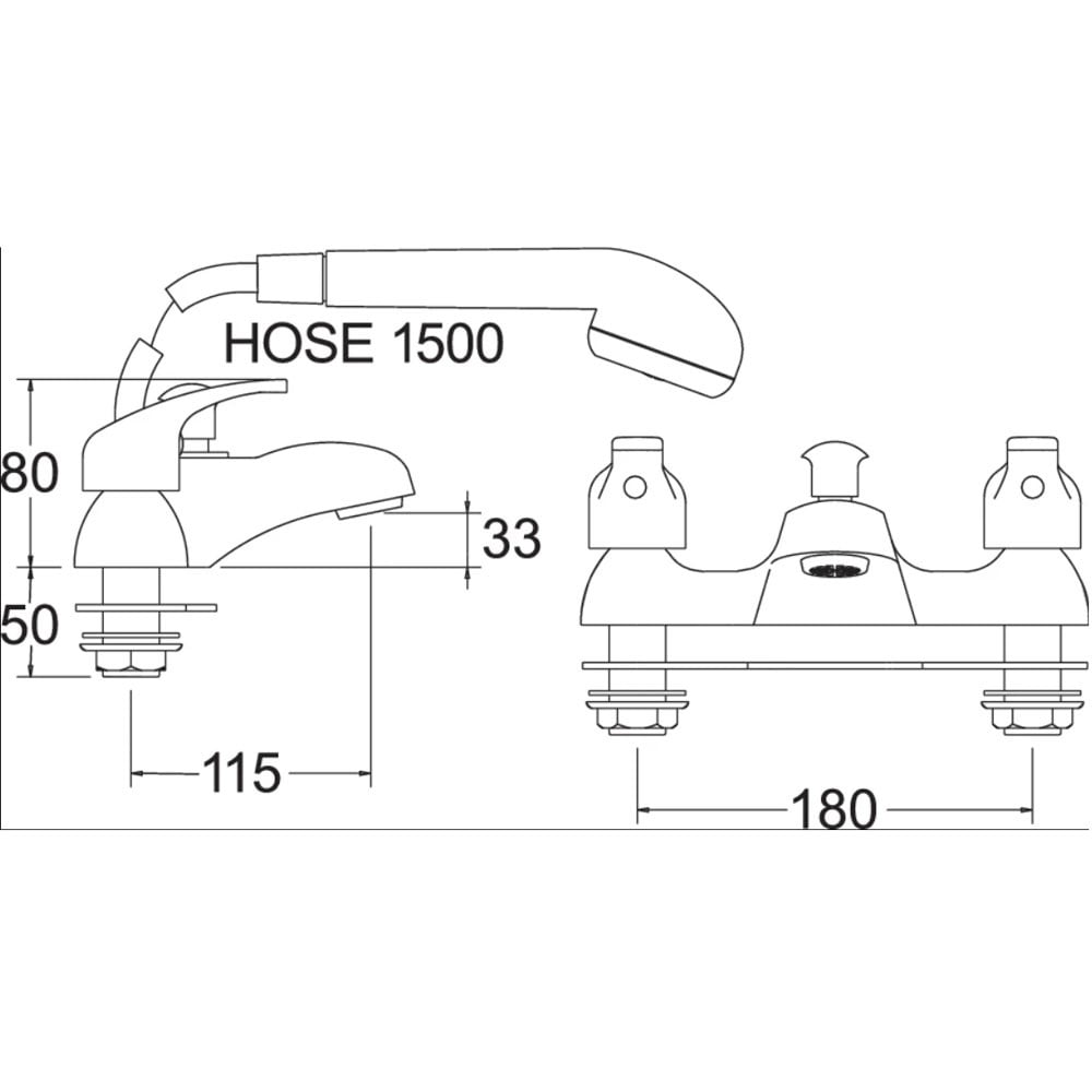 Deva Adore Bath Mounted Bath Shower Mixer Tap ADORE106