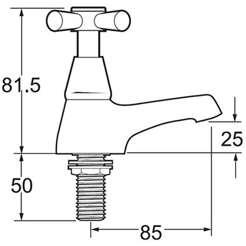 Deva Milan Chrome Cross Handle Bath Tap MILAN 102