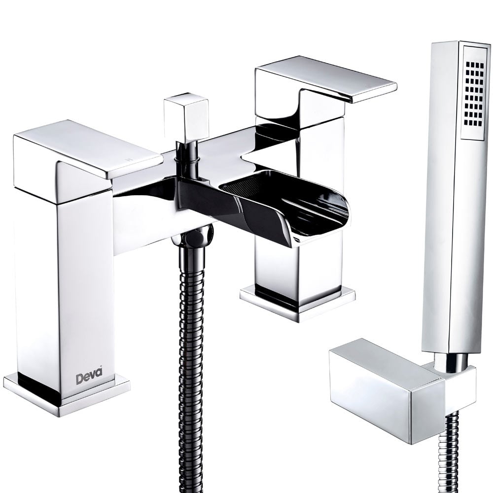 Deva Sparkle Chrome MK2 Deck Mounted Bath Shower Mixer Tap With Shower Kit SPA2106
