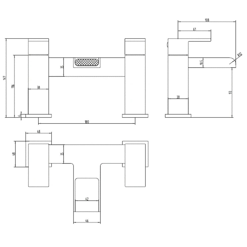 Deva Sparkle Chrome Bath Filler & Basin Taps Pack Set