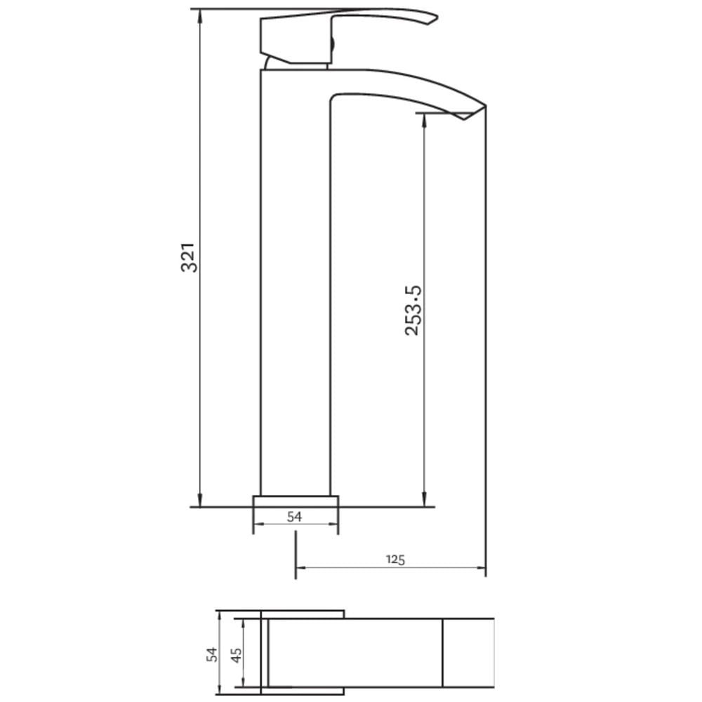 Deva Swoop Chrome Single Lever MK2 Tall Mono Basin Tap SWO2113/EX