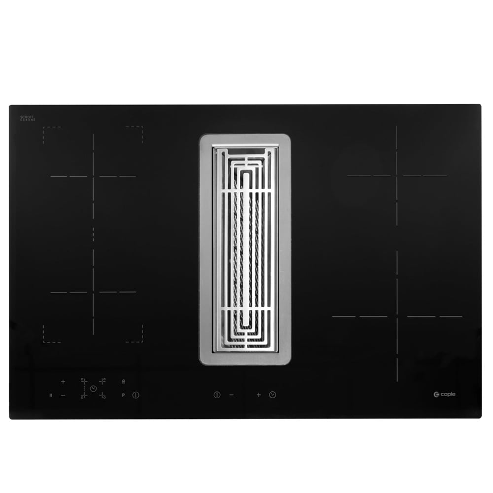 Caple Black Glass Induction Downdraft Extractor Hob DD780BK
