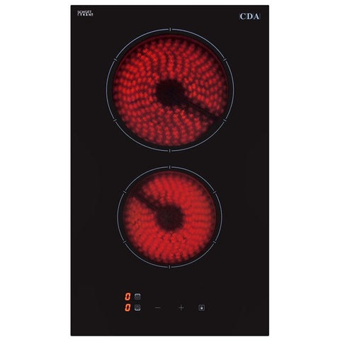 CDA Domino Glass 30cm Ceramic Hob 2 Zone Touch Control HC3621FR