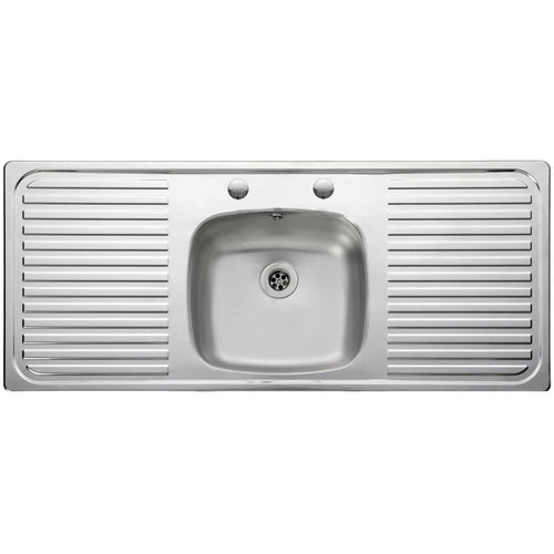 Leisure Linear 1.0 Bowl 2 Tap Hole Satin Stainless Steel Kitchen Sink LR116052/NC