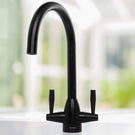 caple-avel-black-stainless-steel-dual-lever-kitchen-sink-mixer-tap-ave2bk-