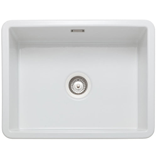 Rangemaster Rustique 1.0 Bowl Ceramic White Kitchen Sink & Waste