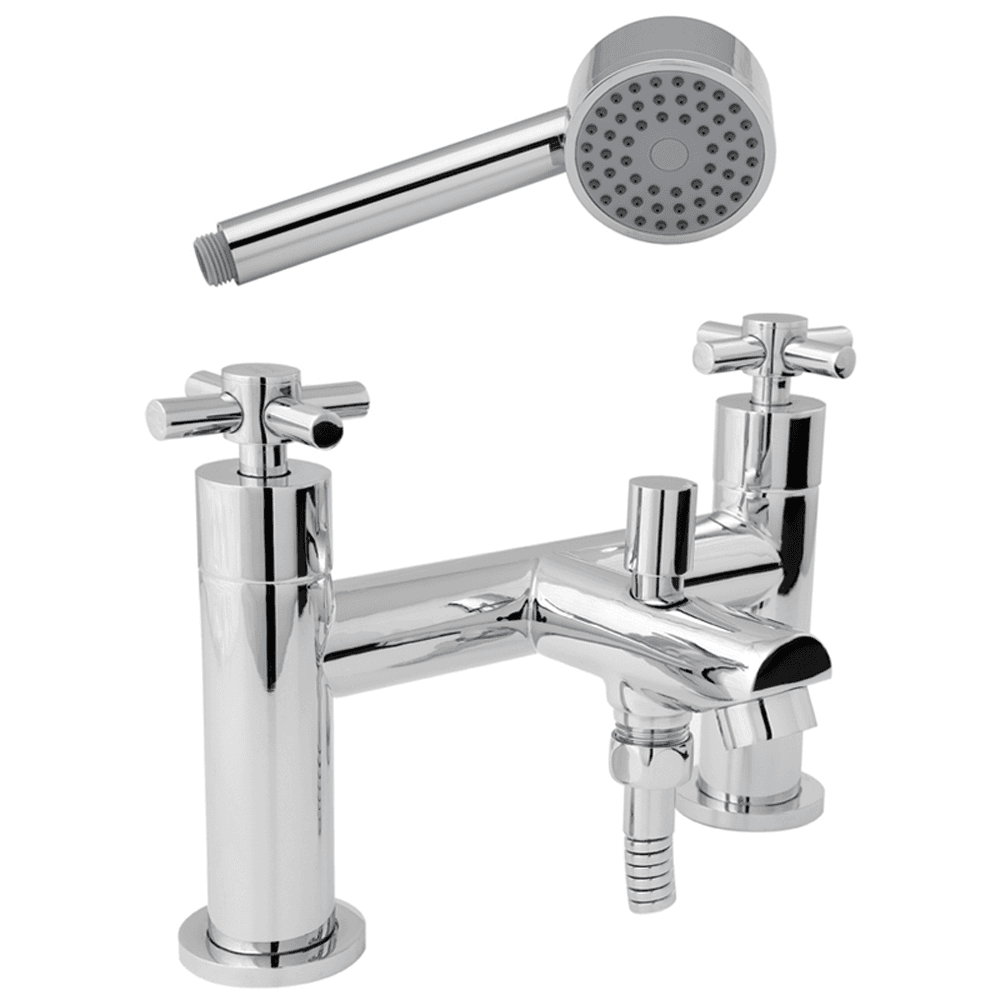 Deva Motif Chrome Bath Shower & Basin Mixer Taps Pack Set