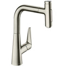 hansgrohe-talis-select-m51-brushed-steel-pullout-kitchen-sink-tap-72824800-