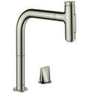 hansgrohe-metris-select-m71-brushed-steel-sbox-pullout-kitchen-sink-tap-73818800-