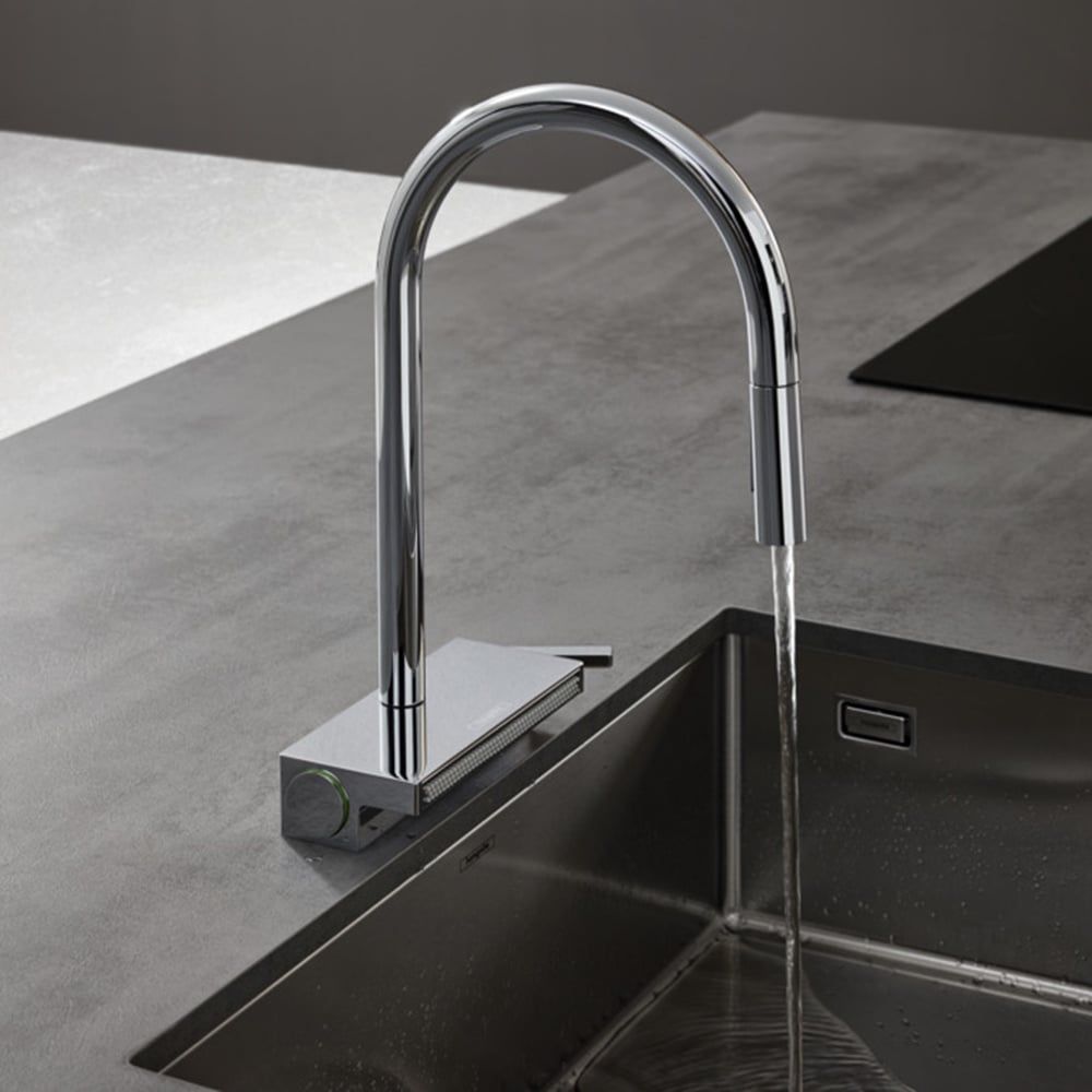 Hansgrohe Aquno Select M81 170 3 Jet Pullout Spray Single Lever Kitchen Sink Mixer Tap with sBox