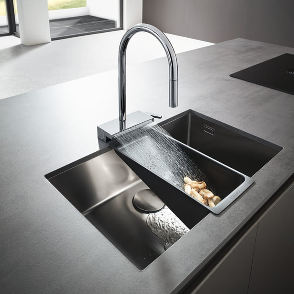 Hansgrohe Aquno Select M81 170 3 Jet Pullout Spray Single Lever Kitchen Sink Mixer Tap with sBox