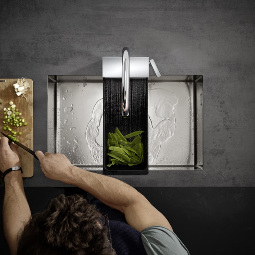 Hansgrohe Aquno Select M81 170 3 Jet Pullout Spray Single Lever Kitchen Sink Mixer Tap with sBox