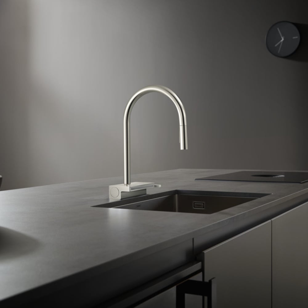 Hansgrohe Aquno Select M81 170 3 Jet Pullout Spray Single Lever Kitchen Sink Mixer Tap with sBox