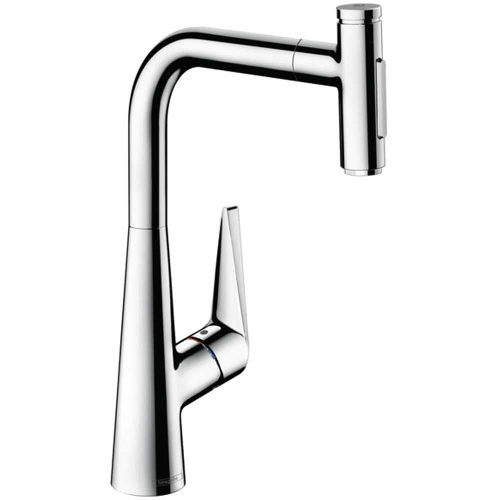 Hansgrohe Talis Select M51 Chrome 300 Pullout Spray Single Lever Kitchen Sink Tap With sBox 73867000