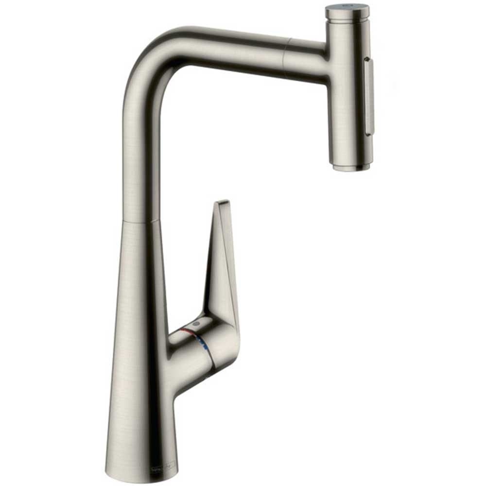 Hansgrohe Focus M51 Stainless Steel 300 Pull-Out Spray Single Lever Kitchen Sink Mixer Tap with sBox 73867800