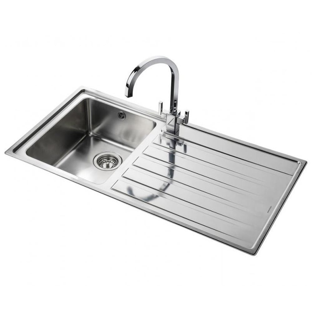 Rangemaster Rockford 1.0 Bowl Stainless Steel Kitchen Sink & Waste RHD