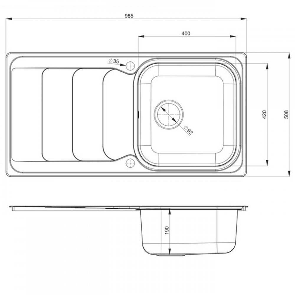 Rangemaster Houston 1.0 Bowl Brushed Stainless Steel Kitchen Sink & Waste