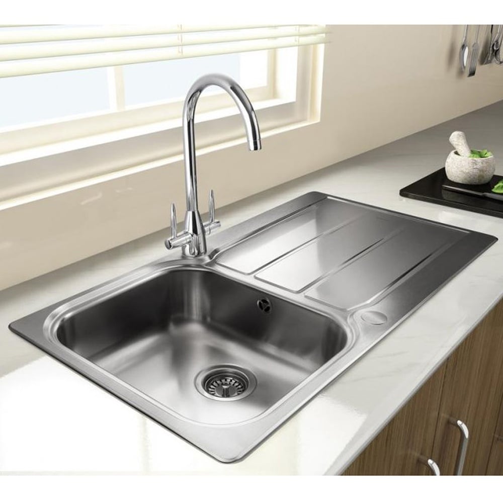 Rangemaster Glendale 1.0 Bowl Brushed Stainless Steel Kitchen Sink & Waste