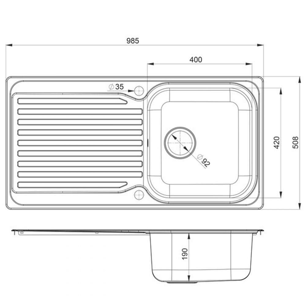 Rangemaster Sedona 1.0 Bowl Brushed Stainless Steel Kitchen Sink & Waste