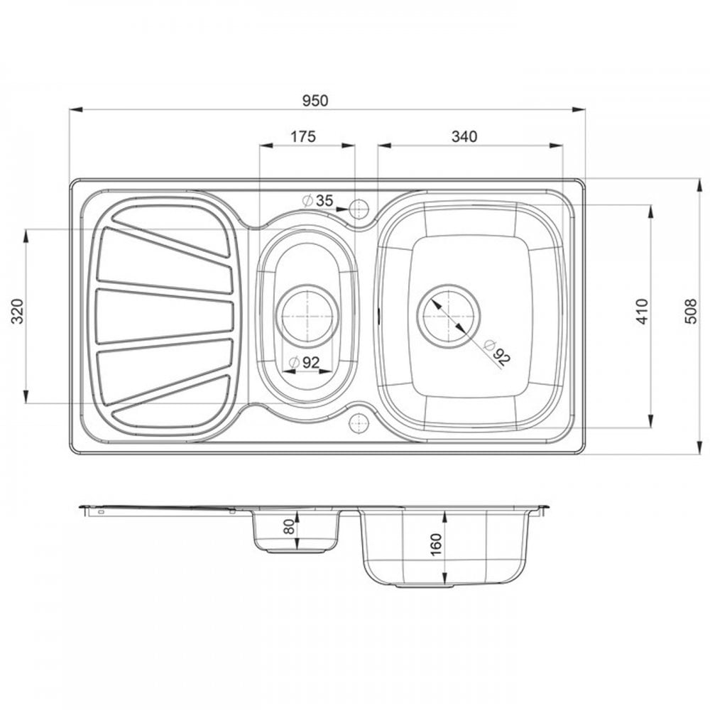 Rangemaster Baltimore 1.5 Bowl Brushed Stainless Steel Kitchen Sink & Waste