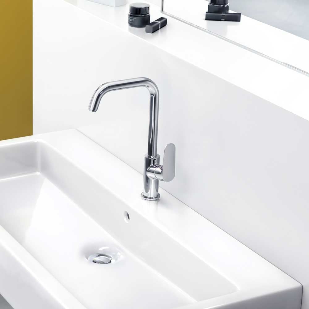 Hansgrohe Focus Chrome Single Lever Basin Mixer Tap 240 with Swivel Spout Without Waste
