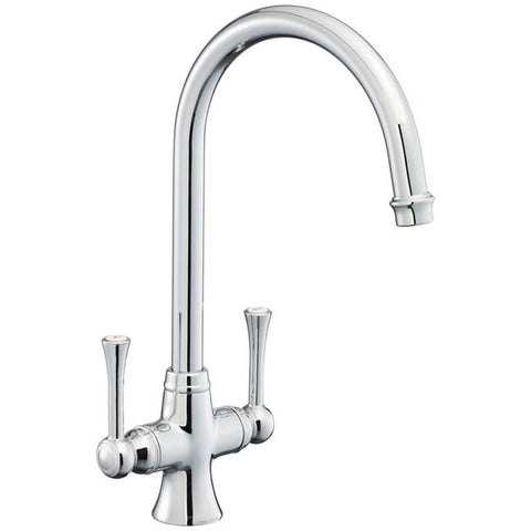 Rangemaster Estuary Twin Lever Kitchen Mixer Tap with Stylish Modern Design