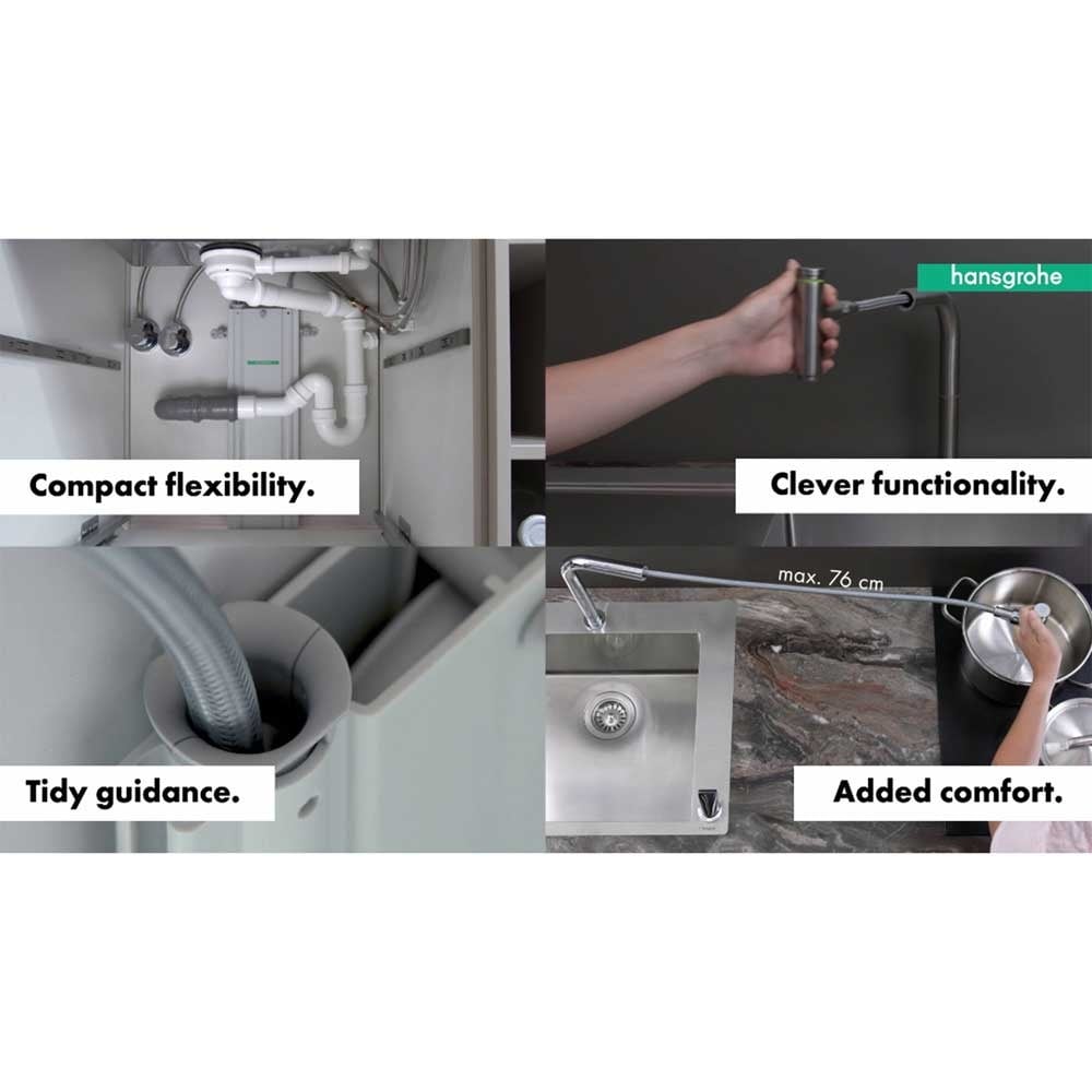Hansgrohe Metris Select M71 200 2 Jet Pullout Spray Single Lever Kitchen Sink Mixer Tap with sBox